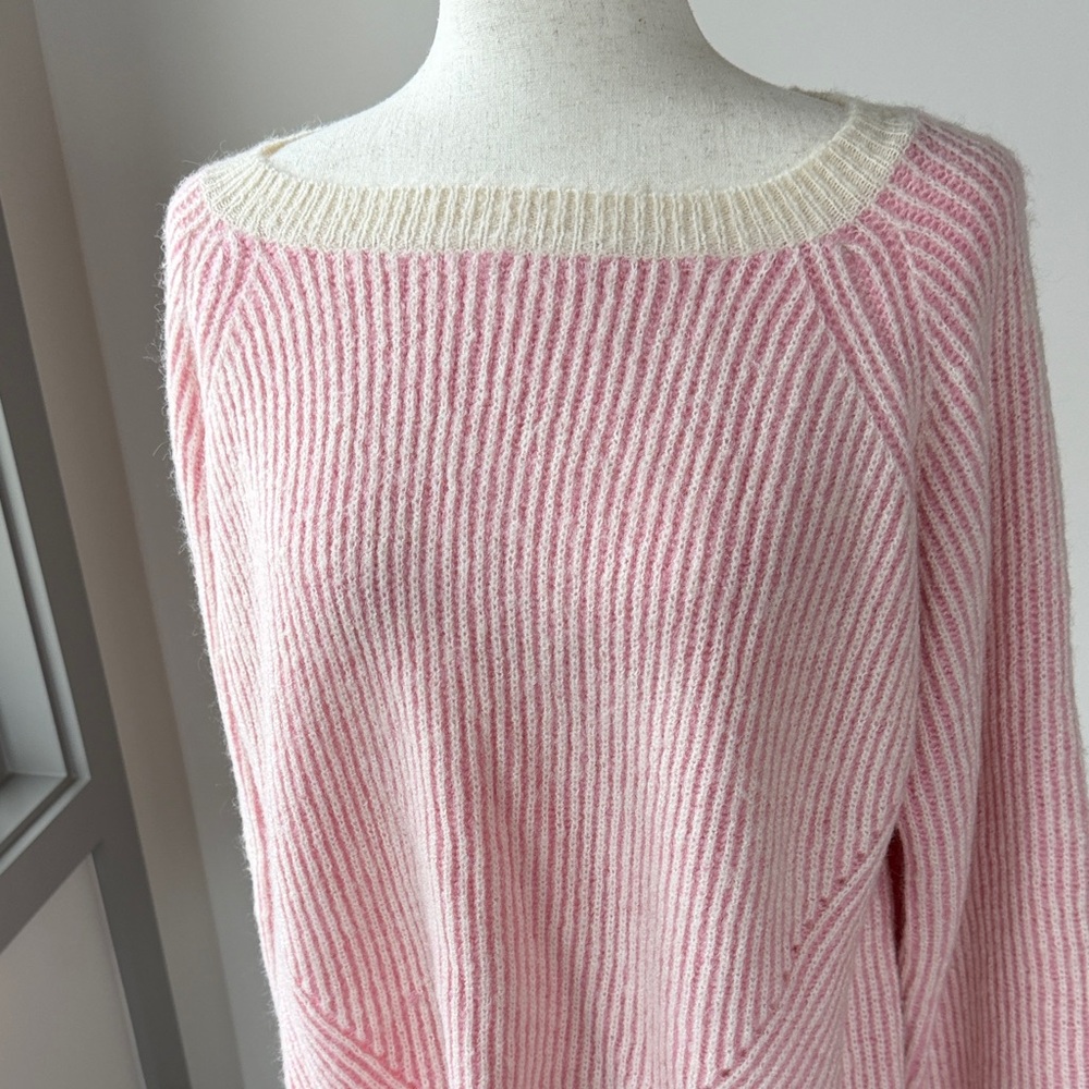 Dreamers Pink and White Striped Sweater